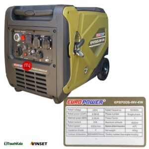 موتور برق ۹ کیلووات سایلنت دوگانه (بنزین , گاز ) برند یورو پاور مدل EP9700S-INV-EW-R-NG